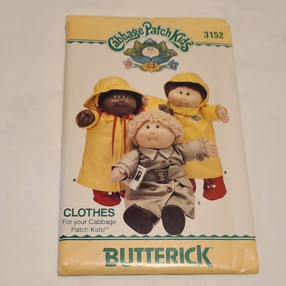 Butterick Other - Cabbage Patch Kids Butterick Sewing Pattern 3152 Rain Wear Uncut